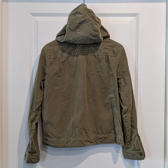 J. Crew Jacket Women's Small Green 720 Hooded Utility Cotton Military Style Coat - Picture 8 of 16